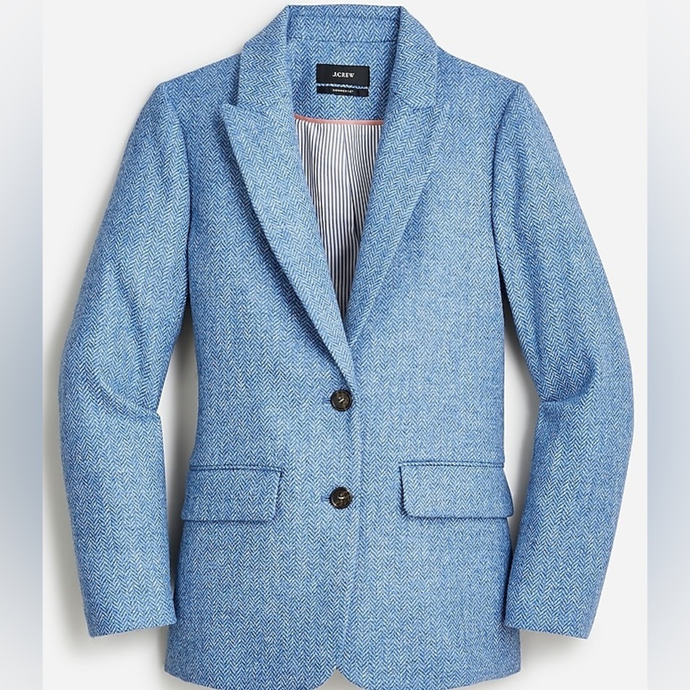 I ❤️ J Crew Sommerset blazer in blue herringbone wool size 2